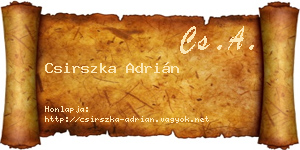 Csirszka Adrián névjegykártya