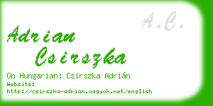 adrian csirszka business card